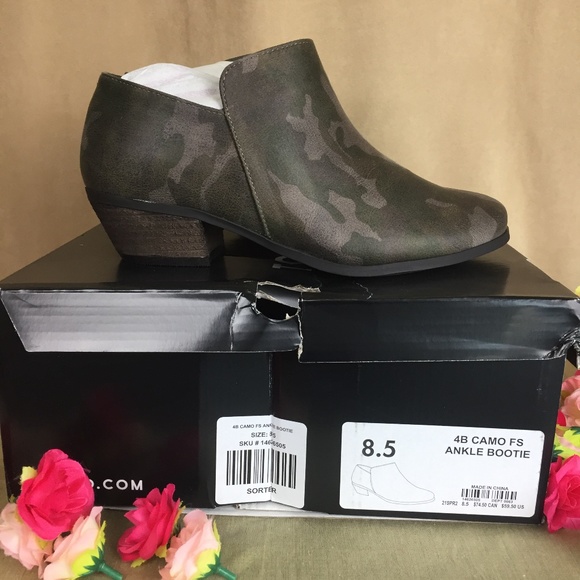 torrid Shoes - Torrid Camo Faux Suede Ankle Bootie, 8.5W